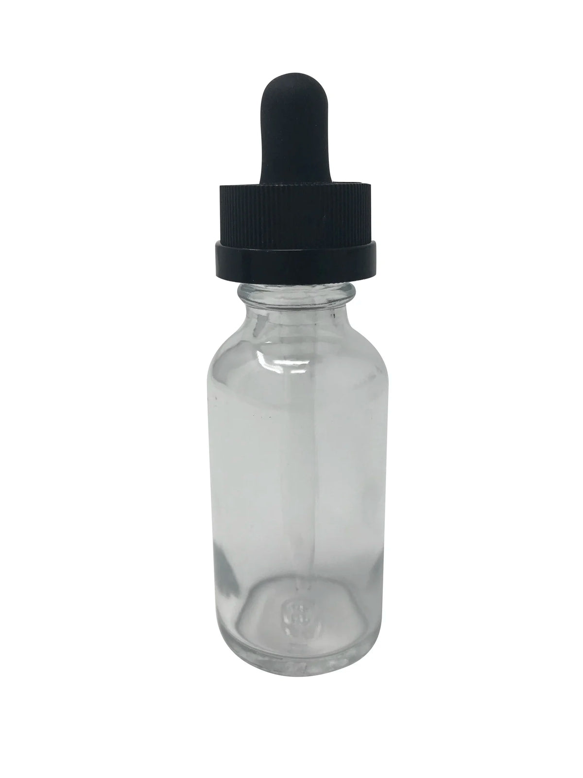 1 oz (30 mL) Clear Glass Bottle with Child Resistant Dropper.
