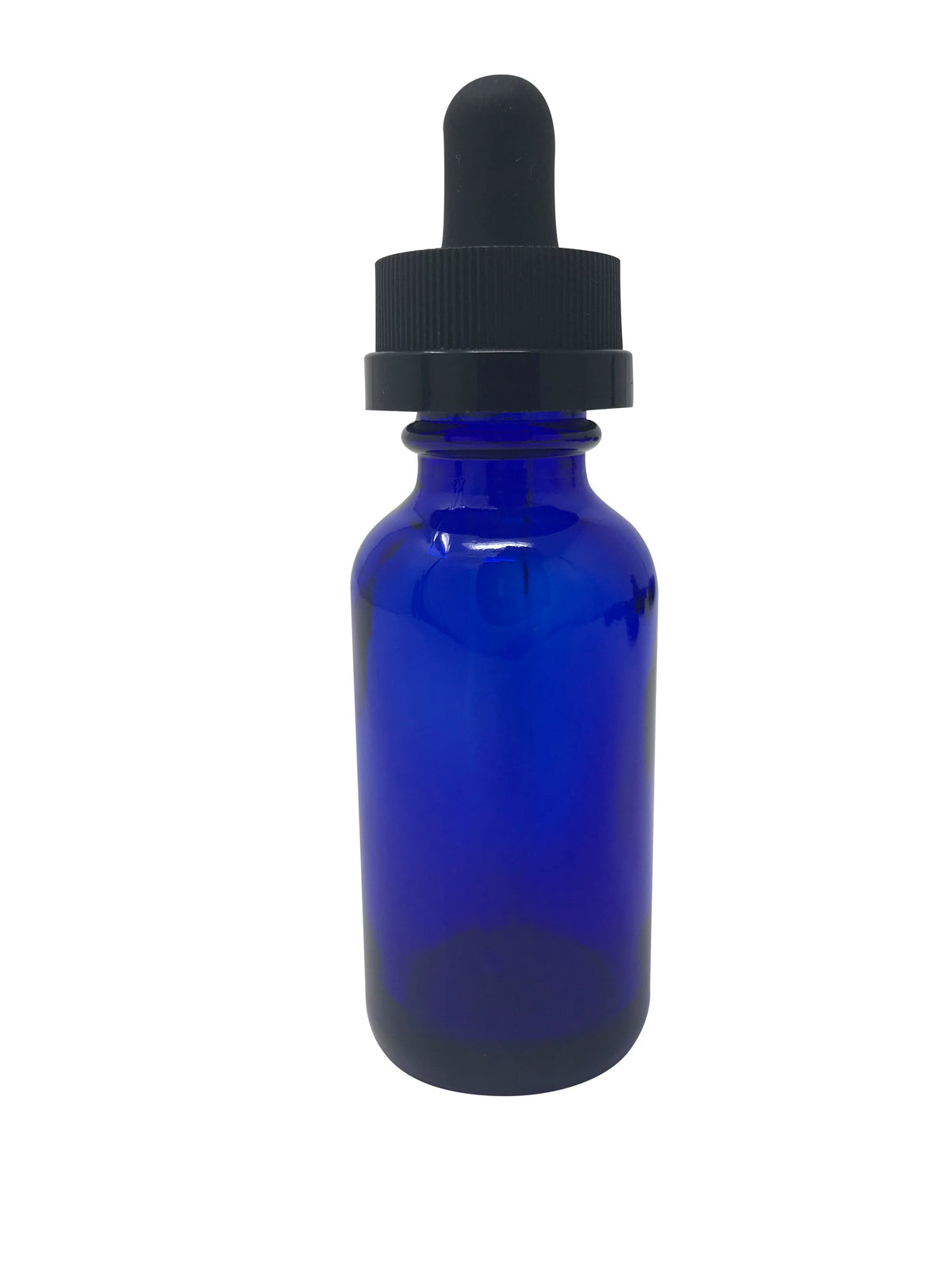 1 oz (30 mL) Cobalt Blue Glass Bottle with Child Resistant Dropper.