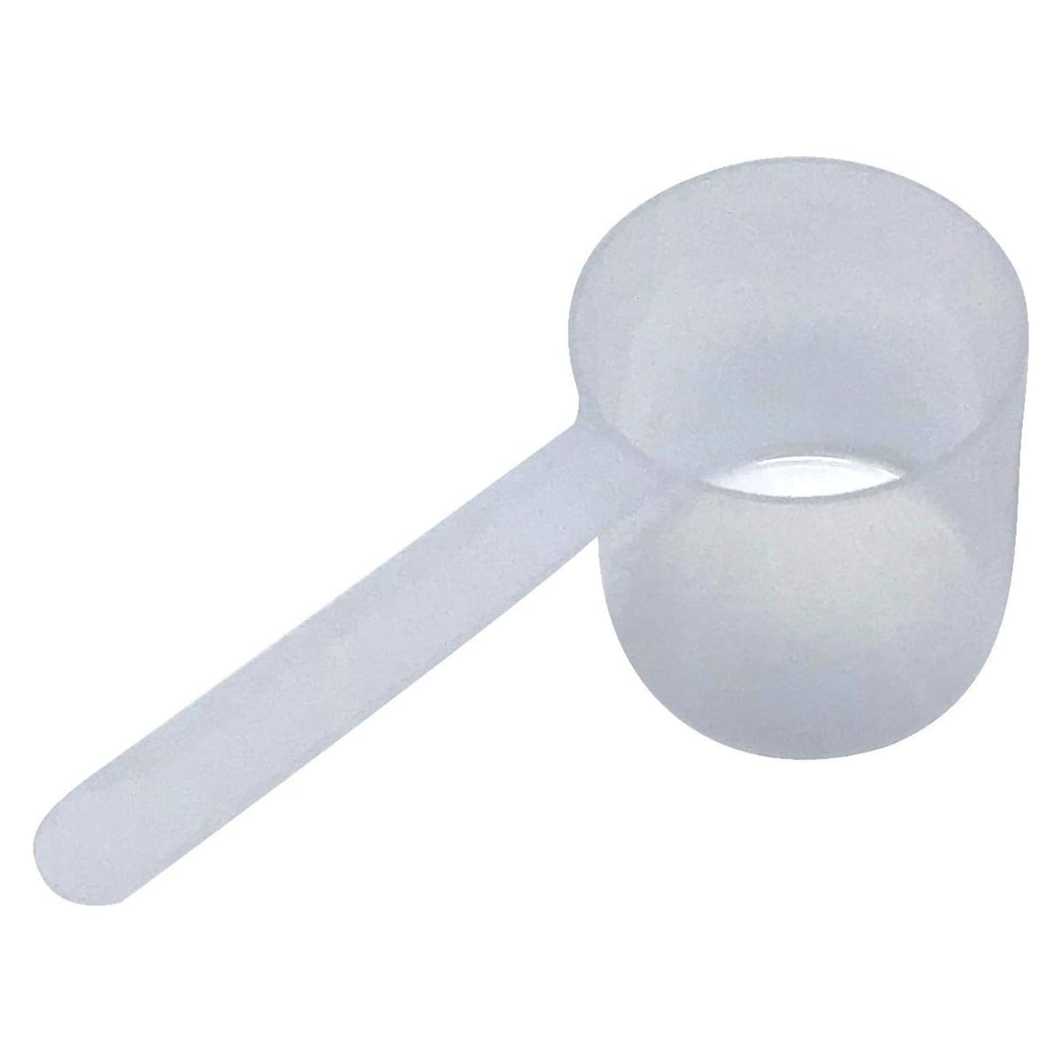 A clear plastic measuring scoop, 3.58 oz (106 cc), used for supplements, protein powder, liquid, or bulk dry ingredients