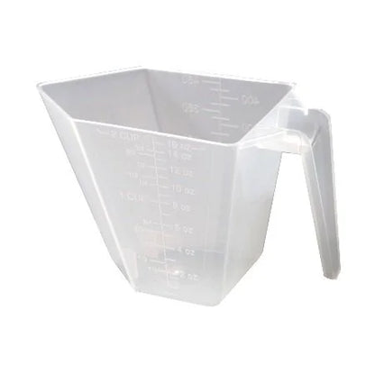 A clear plastic measuring scoop, 16oz (500cc), used for supplements, protein powder, liquids, or bulk dry ingredients