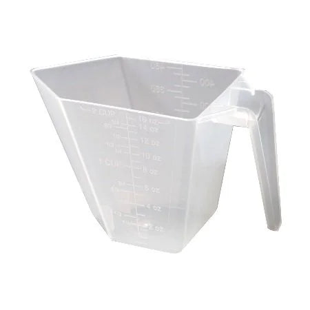 A clear plastic measuring scoop, 16oz (500cc), used for supplements, protein powder, liquids, or bulk dry ingredients