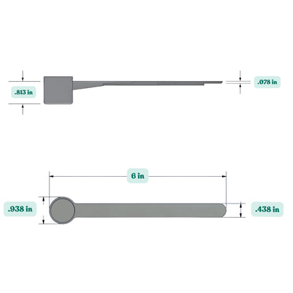 Graphic showing a 6.5 mL (6.5 cc) plastic measuring scoop with labeled height and width dimensions.