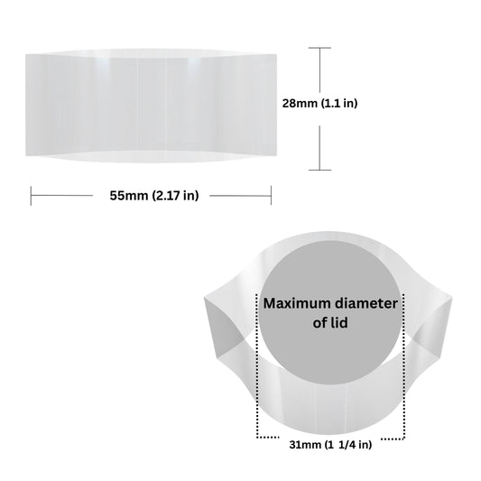 55 x 28 mm black shrink band sizing guide