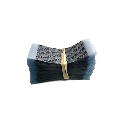 57 x 28 mm printed clear shrink band with black Sealed for Your Protection text
