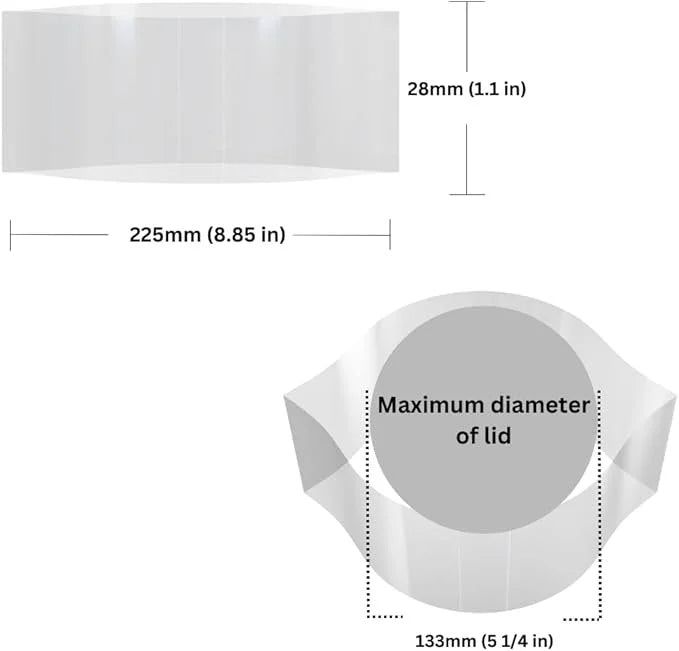 Clear Shrink Bands 225 x 28 mm.