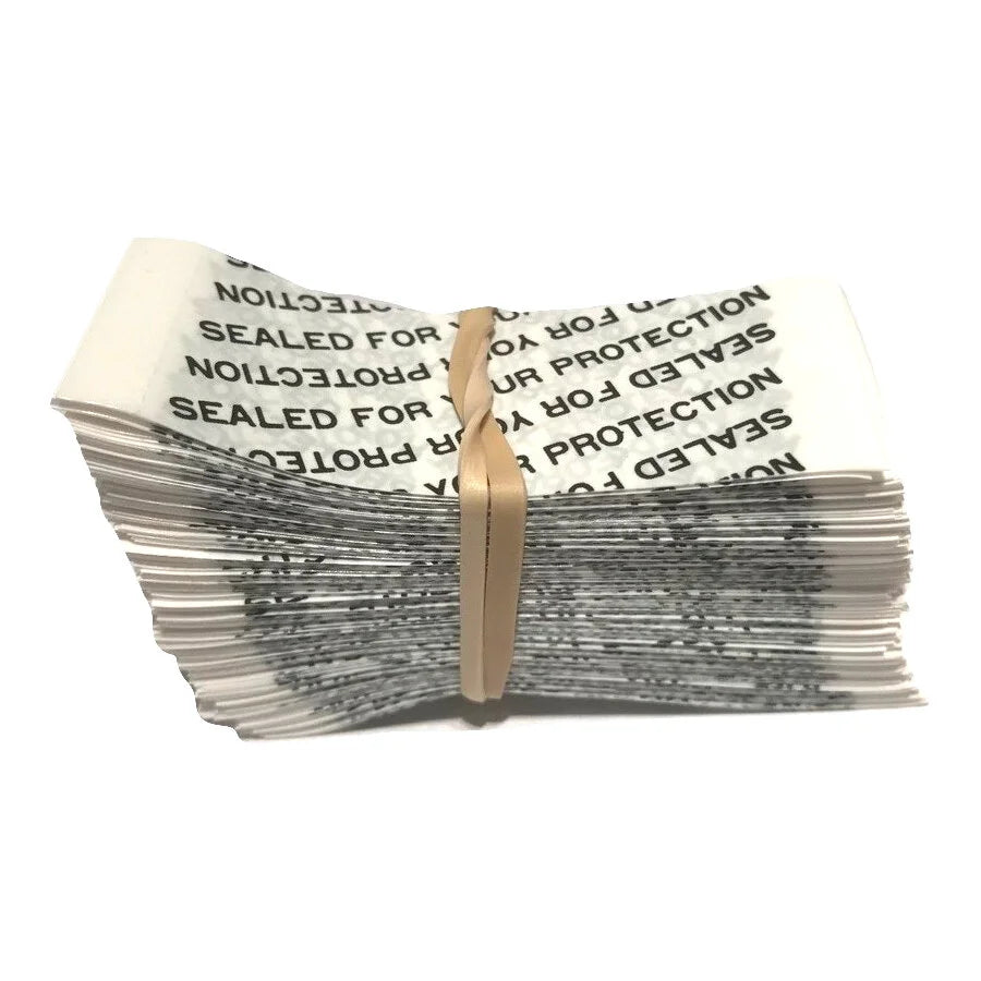 White Printed Shrink Bands 66 x 25 mm.