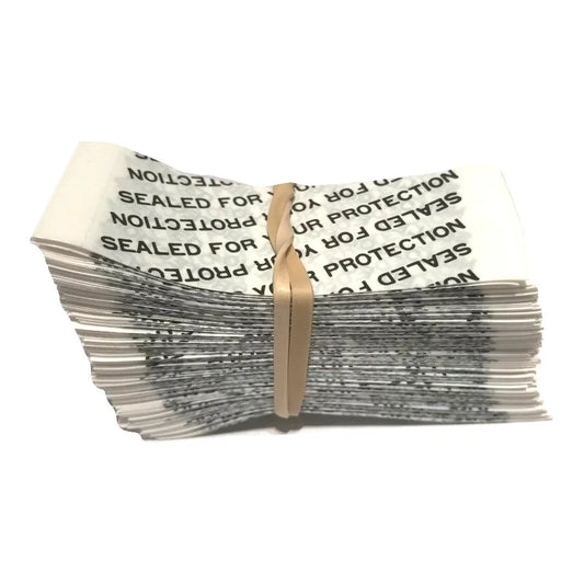 White Printed Shrink Bands 66 x 25 mm.